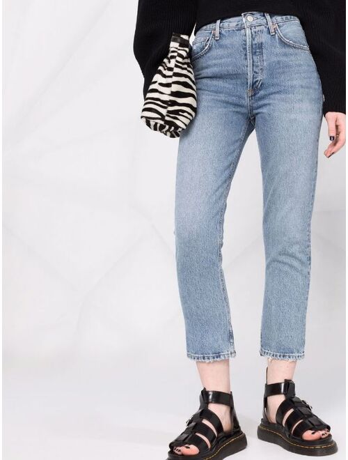 AGOLDE Riley high-waisted cropped jeans