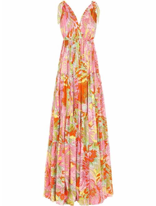 Dolce & Gabbana '60s-print long chiffon dress