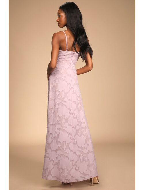 Lulus Cue the Romance Pastel Pink Floral Burnout Maxi Dress