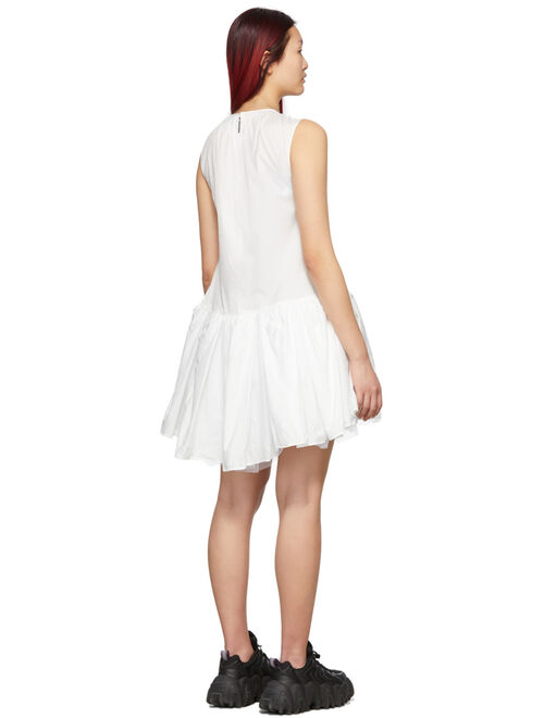 MSGM White Jacquard Taffeta Dress