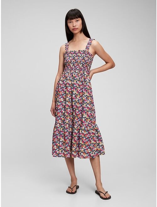 Gap Smocked Floral Midi Dress