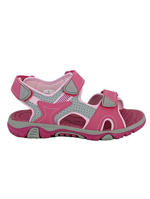 Khombu Kids' Girls River Sandal, Pink - Walking Hiking Casual Summer Shoes (