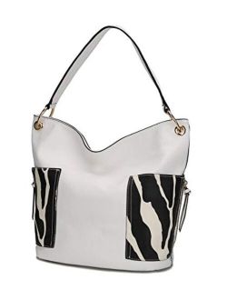 by Mia K. MKF-9918WH Feni Hobo Bag by Mia K. - White