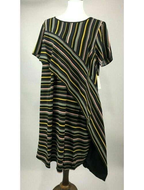 ELOQUII Elements Eloquii Shift Dress Womens Plus Size 20 Black Short Sleeve NWT NEW B98-09P