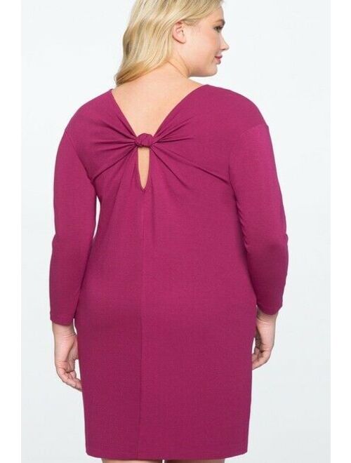 ELOQUII Elements Eloquii Knotted Back Easy Long Sleeve Dress Colorpurple Potion Plus Size 14 / 16