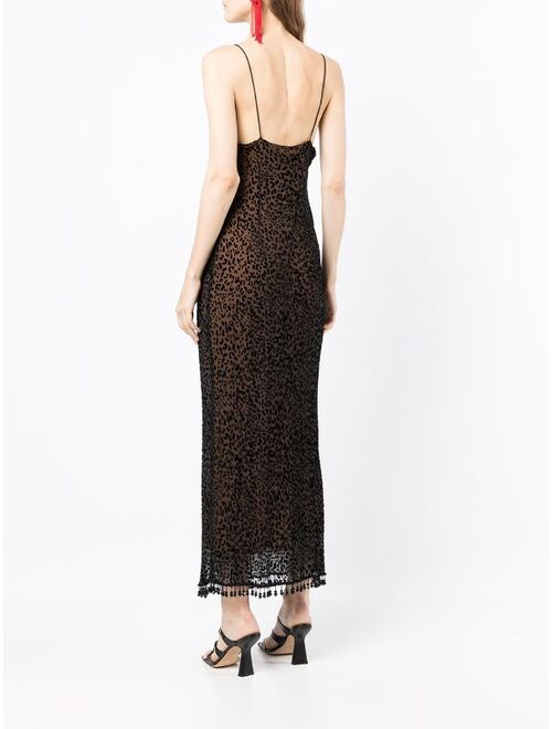 STAUD leopard-print sleeveless maxi dress