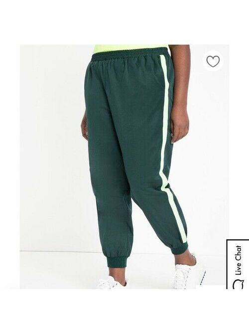 ELOQUII Elements ELOQUII Jogger with Side Stripe Plus Size 20 Green