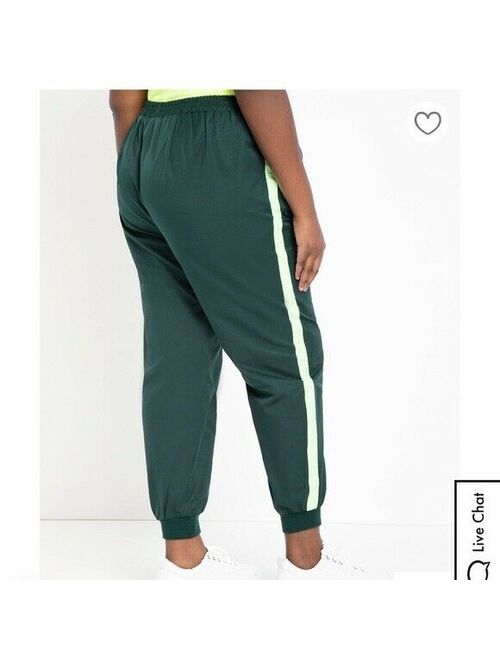 ELOQUII Elements ELOQUII Jogger with Side Stripe Plus Size 20 Green