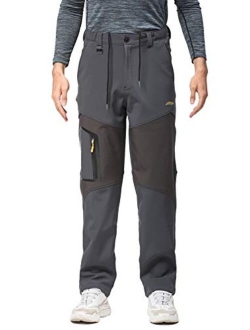Men's Sweatpants Fishing Camping Outdoor Hiking Fleece Pants with Internal Drawcord