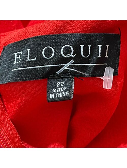 ELOQUII Elements NWT Eloquii Red Cold Shoulder Wide Leg Ruffle Wrap Jumper Pantsuit Size 22