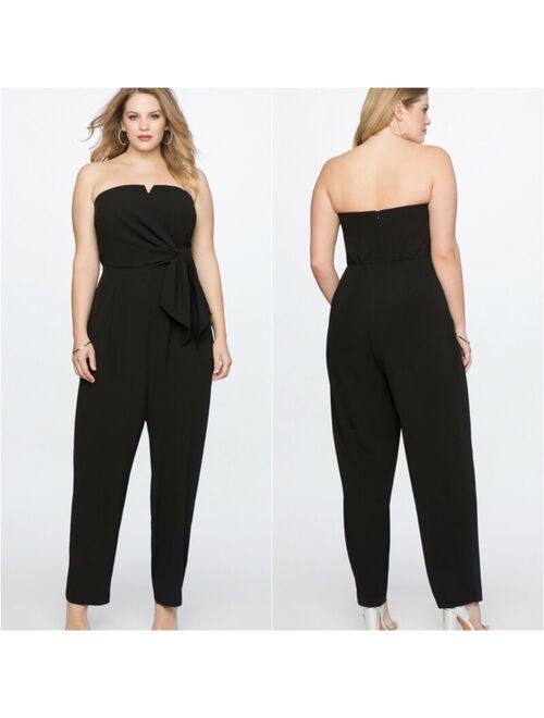 ELOQUII Elements NWT Eloquii Black Wrap Jumpsuit Plus Size 22 Strapless Sweetheart Neckline