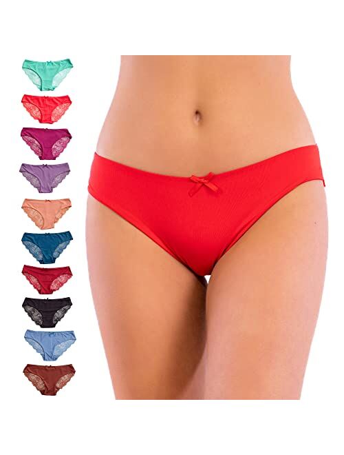 Pretty Sweet Basics Pretty Sweet Intimates Pretty Sweet Basics Women’s Laser Cut Bikini Cheeky Hipster Panties, Pack of 10