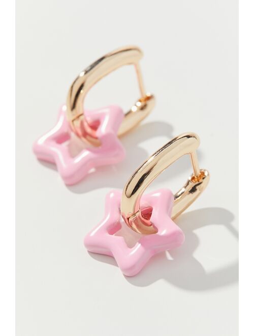 Urban Outfitters Enamel Star Charm Hoop Earring