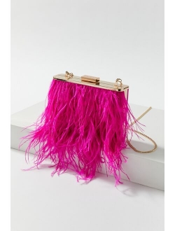 Olga Berg Estelle Feather Clutch