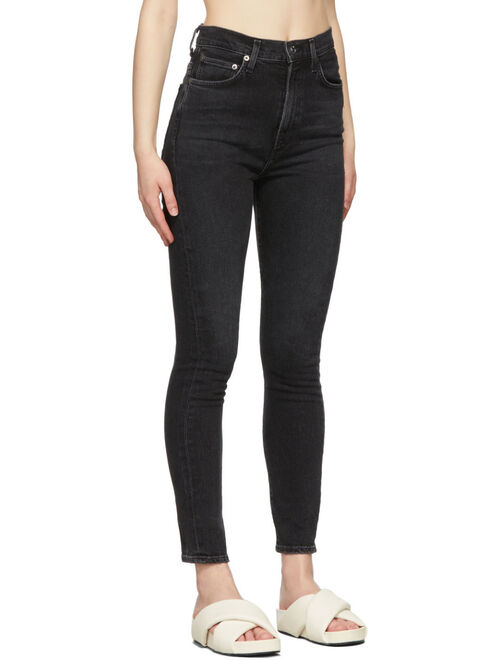 AGOLDE Black Pinch Waist Skinny Jeans