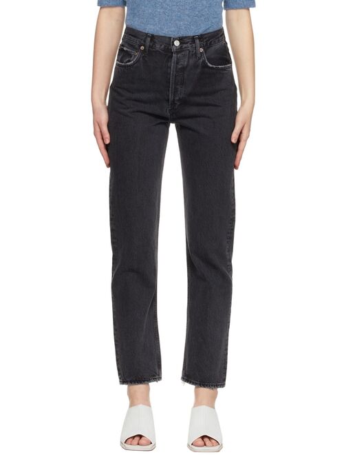 AGOLDE Black 90's Pinch Waist High-Rise Straight Jeans