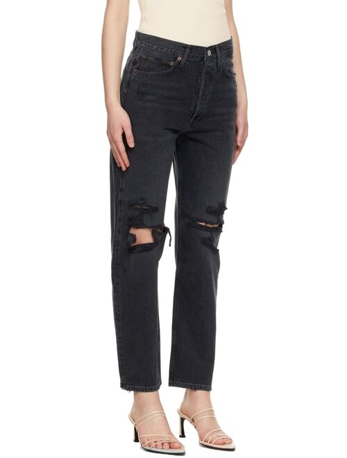 AGOLDE Black 90's Mid-Rise Loose Fit Jeans