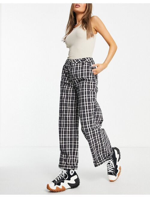 ASOS DESIGN boyfriend utility pant in mono check