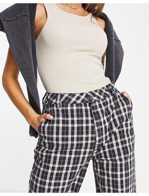 ASOS DESIGN boyfriend utility pant in mono check