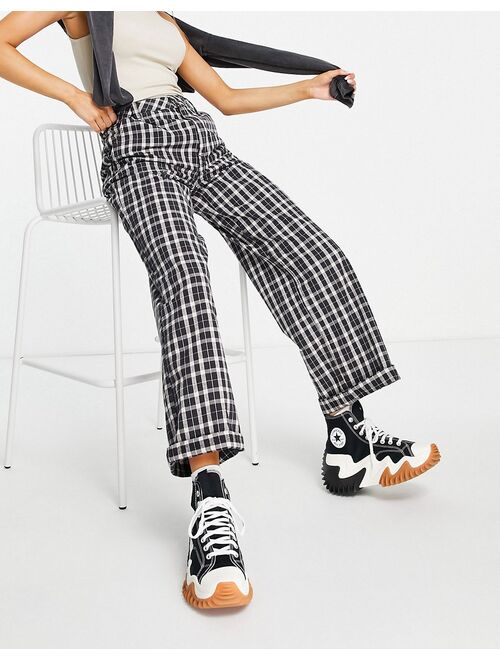 ASOS DESIGN boyfriend utility pant in mono check