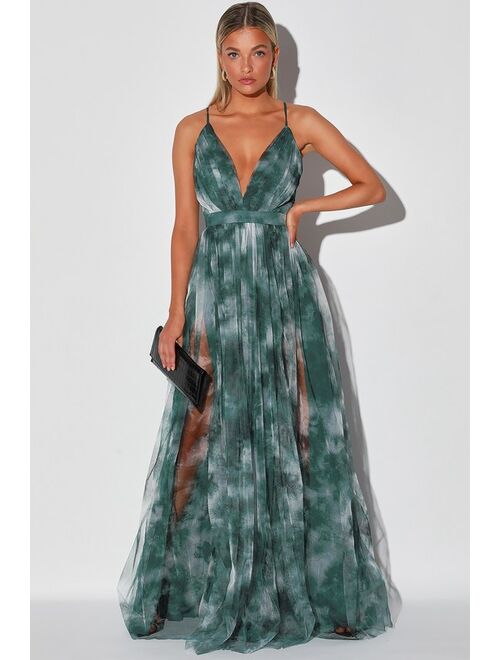 Buy Lulus Elegant Moment Emerald Green Tie Dye Backless Maxi Dress Online Topofstyle 7750