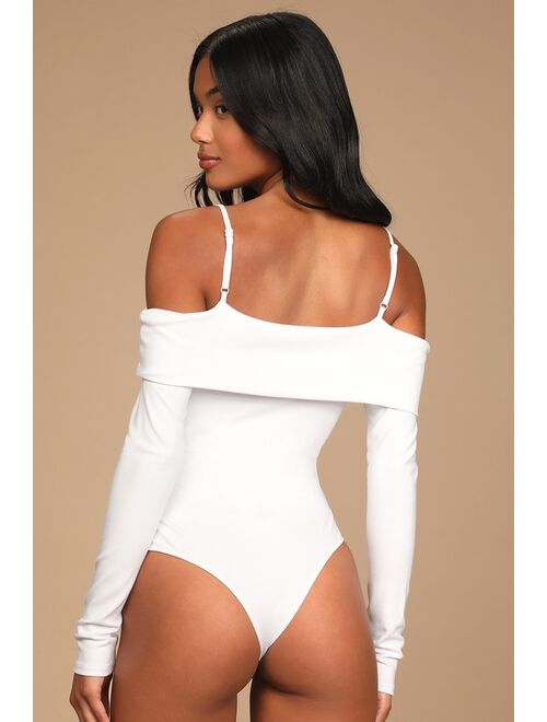 SNST by Sage the Label A Little Twist White Twist-Front Cutout Bodysuit