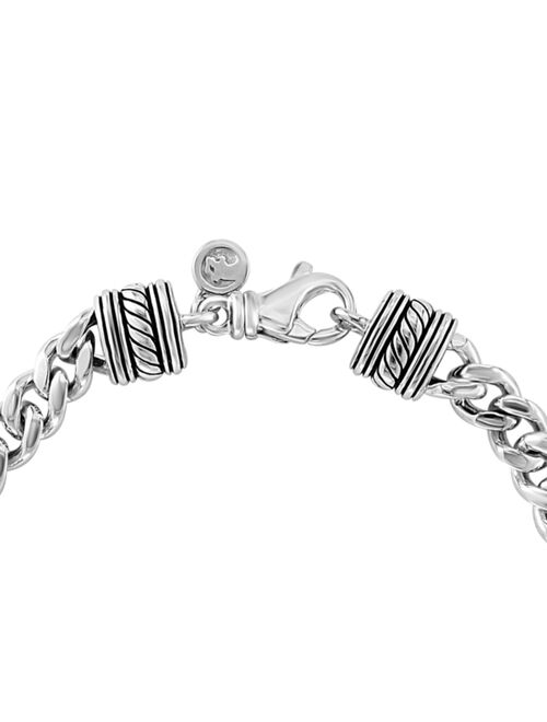 EFFY Collection EFFY® Men's Rondelle & Curb Link Bracelet in Sterling Silver