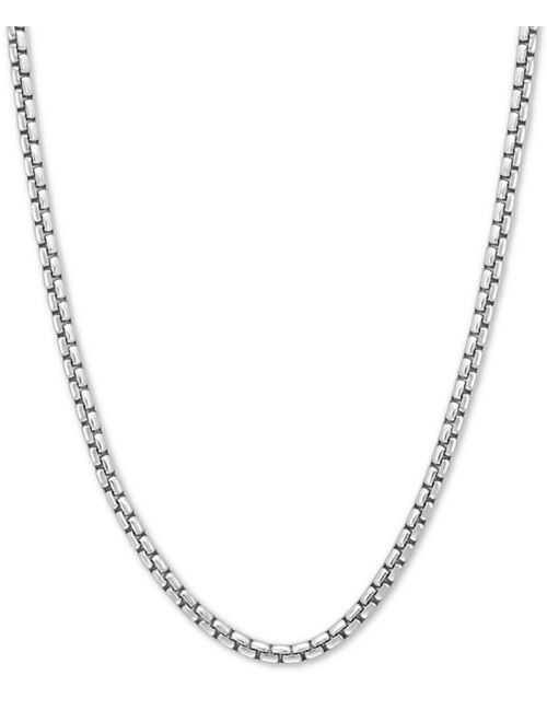 EFFY Collection EFFY® Rounded Box Link 24" Chain Necklace in Sterling Silver