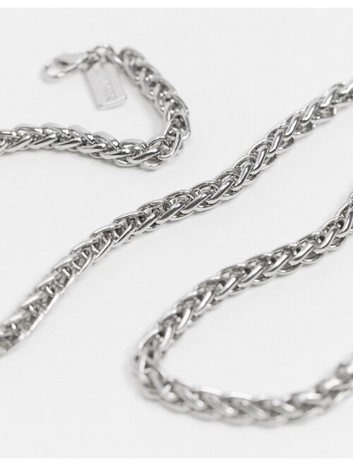 Reclaimed Vintage inspired chain necklace in silver