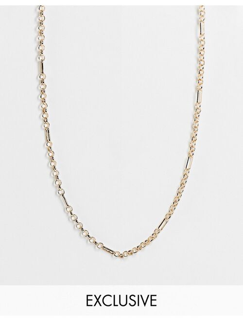 Reclaimed Vintage inspired ultimate minimal chain necklace with t bar in gold