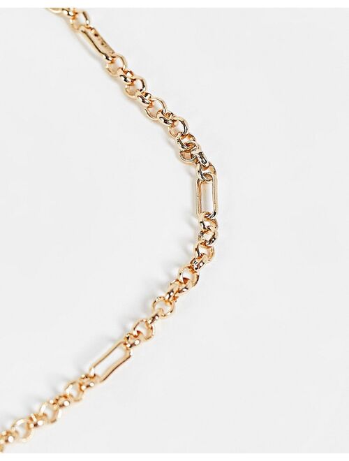 Reclaimed Vintage inspired ultimate minimal chain necklace with t bar in gold