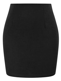 Women Short Length High Waist Bodycon Mini Pencil Skirt