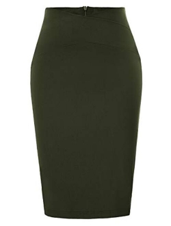 Women's Slime Fit Business Office Pencil Skirts Wear to Work