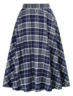 Grace Karin Kate Kasin Women's A-Line Vintage Skirt Grid Pattern Plaid KK633/ KK495