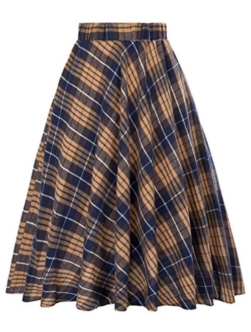 Grace Karin Kate Kasin Women's A-Line Vintage Skirt Grid Pattern Plaid KK633/ KK495