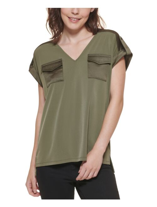 Calvin Klein Short Sleeve V-Neck Top