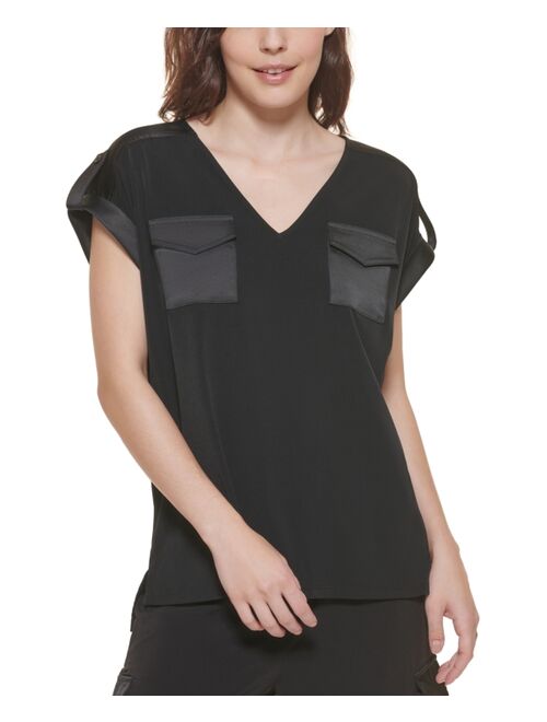 Calvin Klein Short Sleeve V-Neck Top