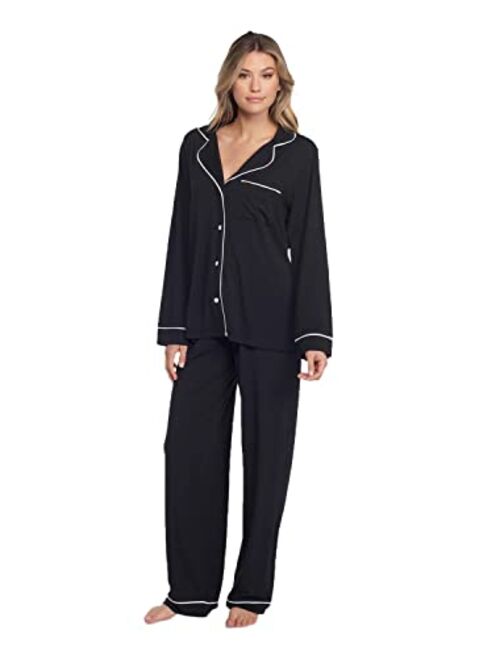 Barefoot Dreams Women's Luxe Milk Jersey Piped Pajama Set