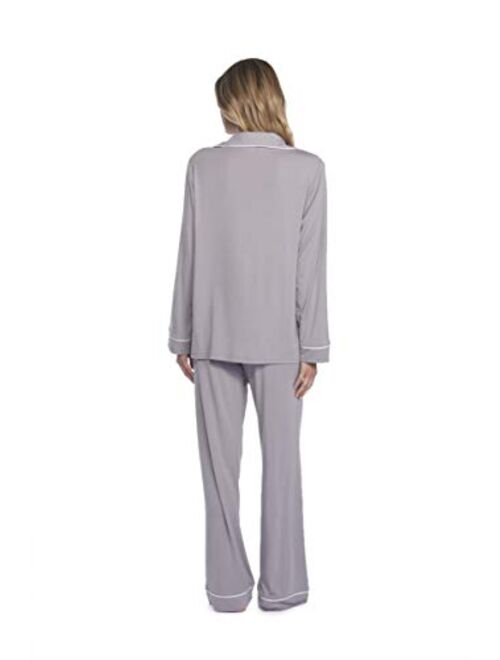 Barefoot Dreams Women's Luxe Milk Jersey Piped Pajama Set