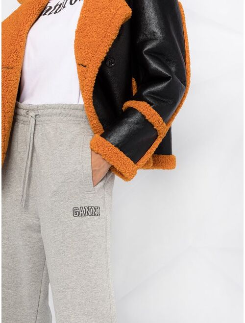 GANNI embroidered logo track pants