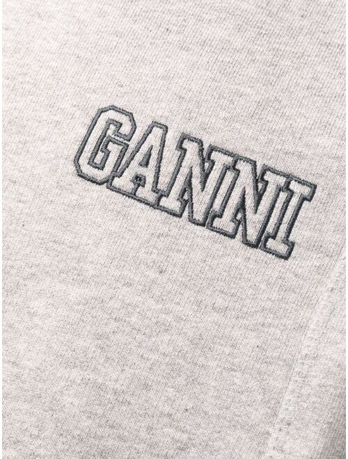 GANNI logo-embroidered tapered track pants