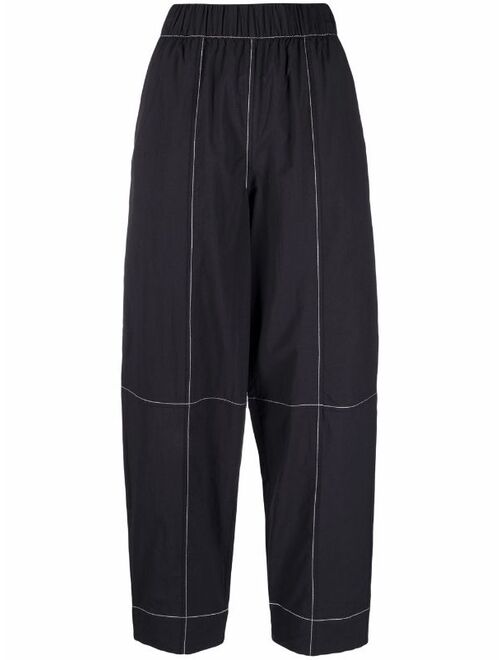 GANNI contrast-stitching straight trousers