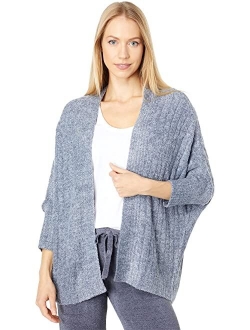 CozyChic Lite Cable Shrug,Women 3/4 Sleeve Cardi, Open Front Oversized Sweaters