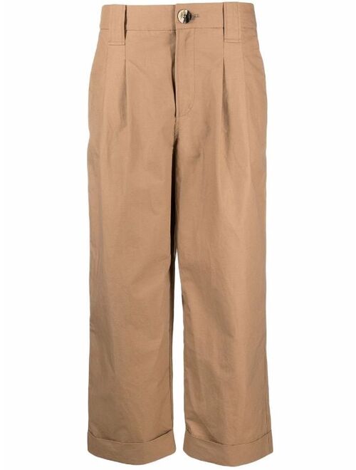 GANNI straight-leg organic-cotton trousers