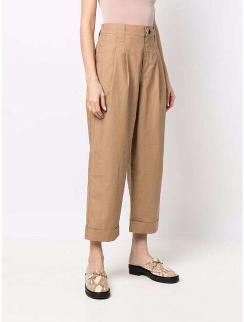 GANNI straight-leg organic-cotton trousers