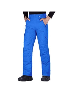 Men's Waterproof Snow Insulated Pants Winter Skiing Snowboarding Pants with Zipper Pockets