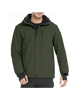 Men's Waterproof Ski Jackets Warm Winter Coats for Men Mountain Windproof Hooded Snow Coat Windbreaker Raincoat