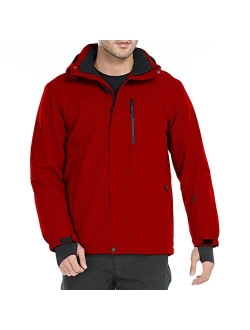 Men's Waterproof Ski Jackets Warm Winter Coats for Men Mountain Windproof Hooded Snow Coat Windbreaker Raincoat