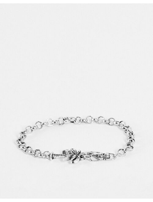 Classics 77 rolo chain palm tree bracelet in silver