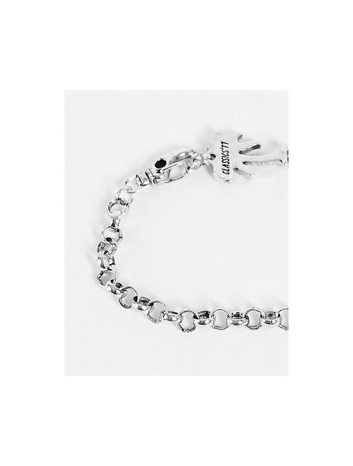 Classics 77 rolo chain palm tree bracelet in silver